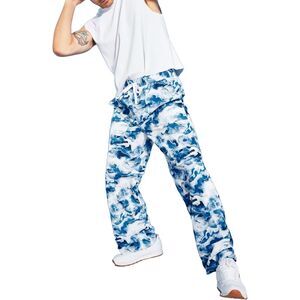 Royalty Maluma Men's Relaxed-Fit Wave-Print Convertible Utility Pants Blue Camo